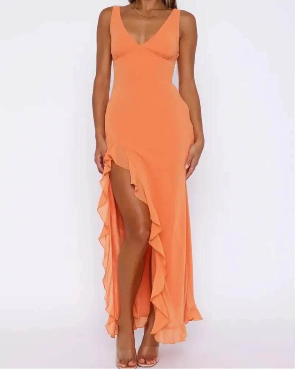 White Fox Tell Me Everything Maxi Dress Melon Size S NWT